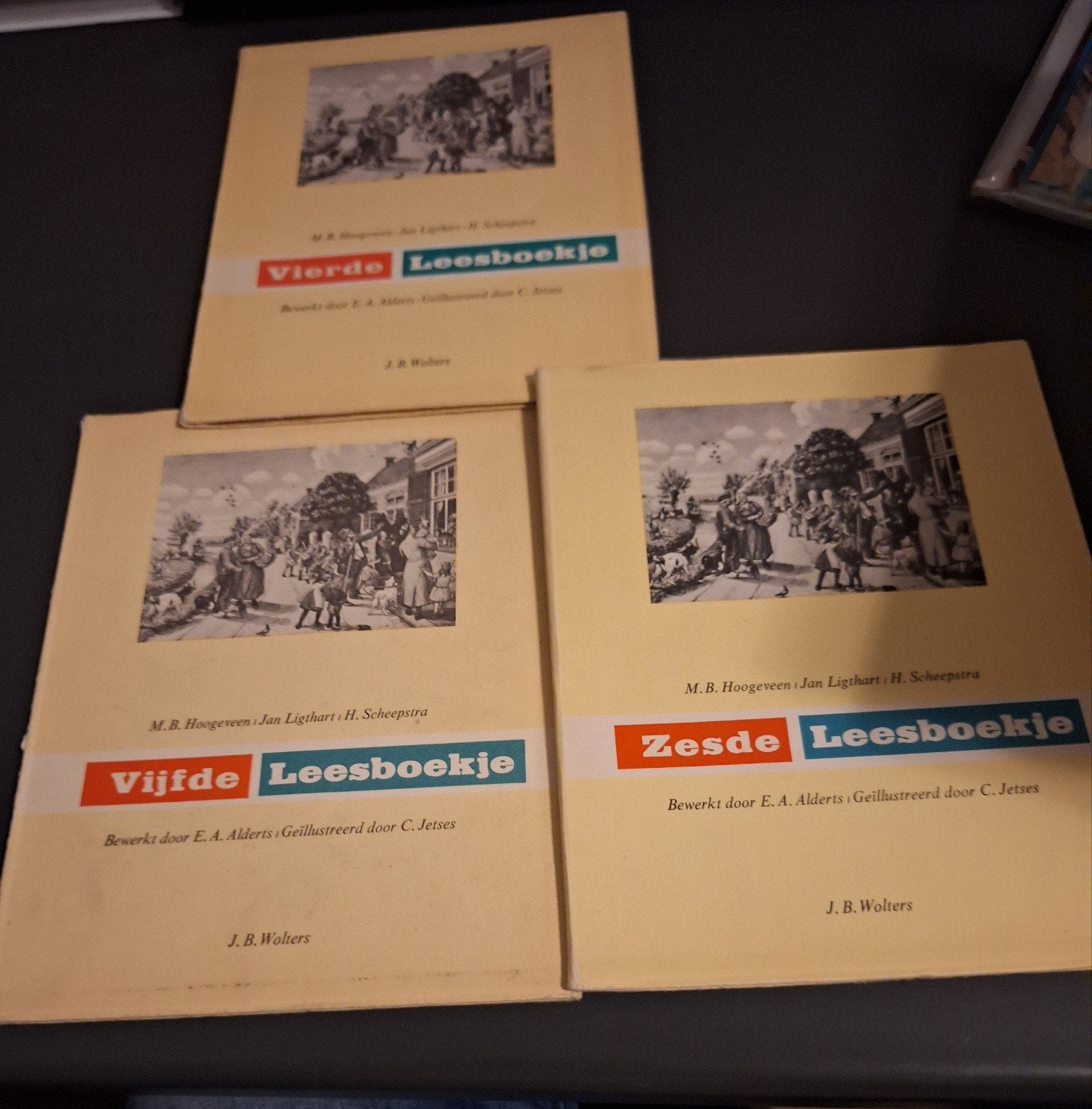 Vierde, Vijfde en Zesde Leesboekje - J.B. Wolters, Gelezen, Ophalen of Verzenden, M.B. Hoogeveen, Jan Ligthart, H. Scheepstra