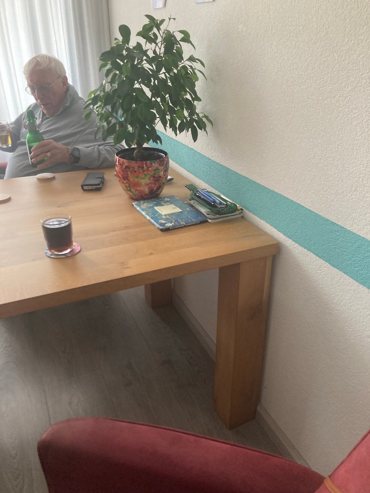 Rechthoekige licht eiken tafel - Poten demontabel, Huis en Inrichting, Ophalen, Gebruikt, Eikenhout, 50 tot 100 cm