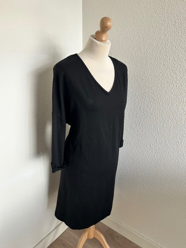 Norah maat 46 NIEUW zwarte jurk strepen 2669, Norah, Zwart, Maat 46/48 (XL) of groter, Nieuw
