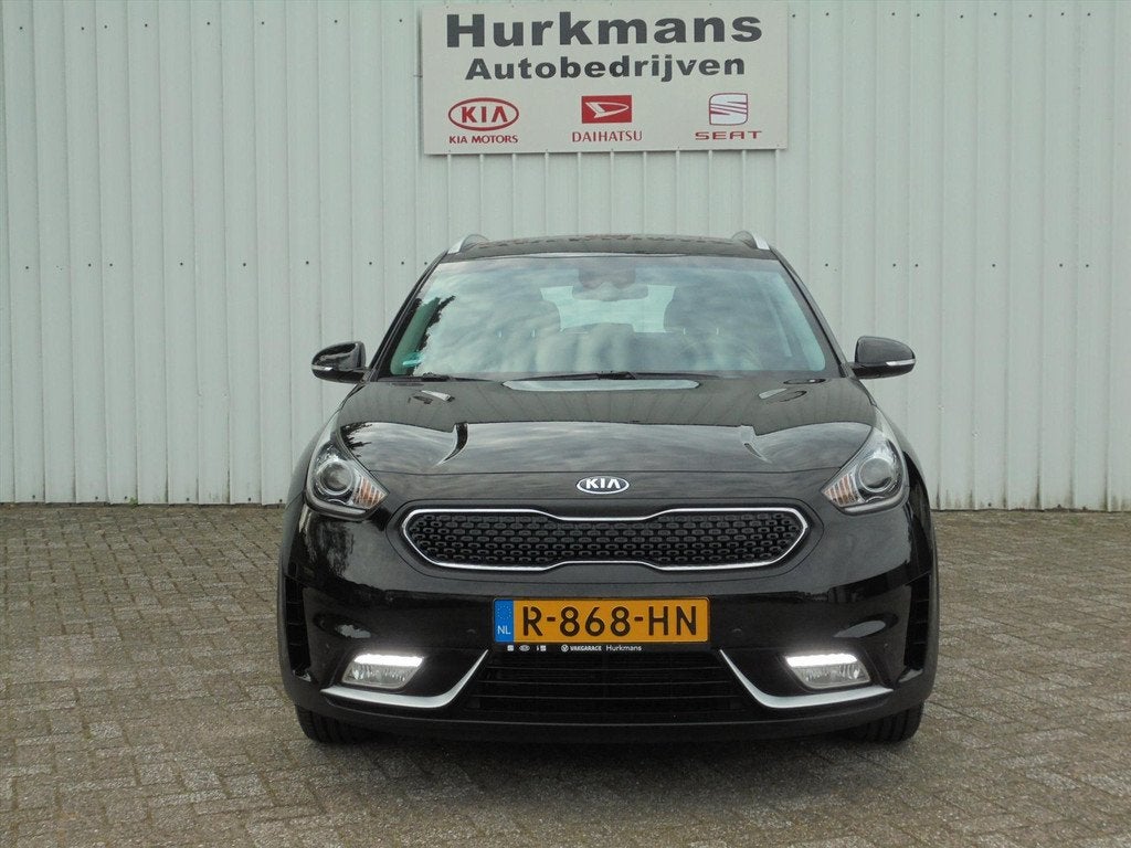 Kia Niro 1.6 GDi HYBRID AUTOMAAT 99.091 KM TOP ONDERHOUDEN, Auto's, Kia, Automaat, Gebruikt, Leder en Stof, Zwart