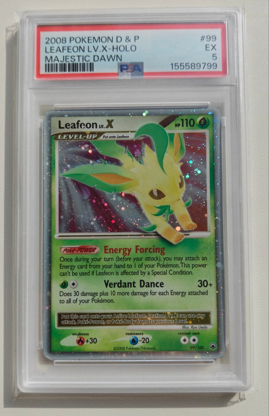 2008 Leafeon LV.X - Holo Majestic Dawn #99 PSA 5