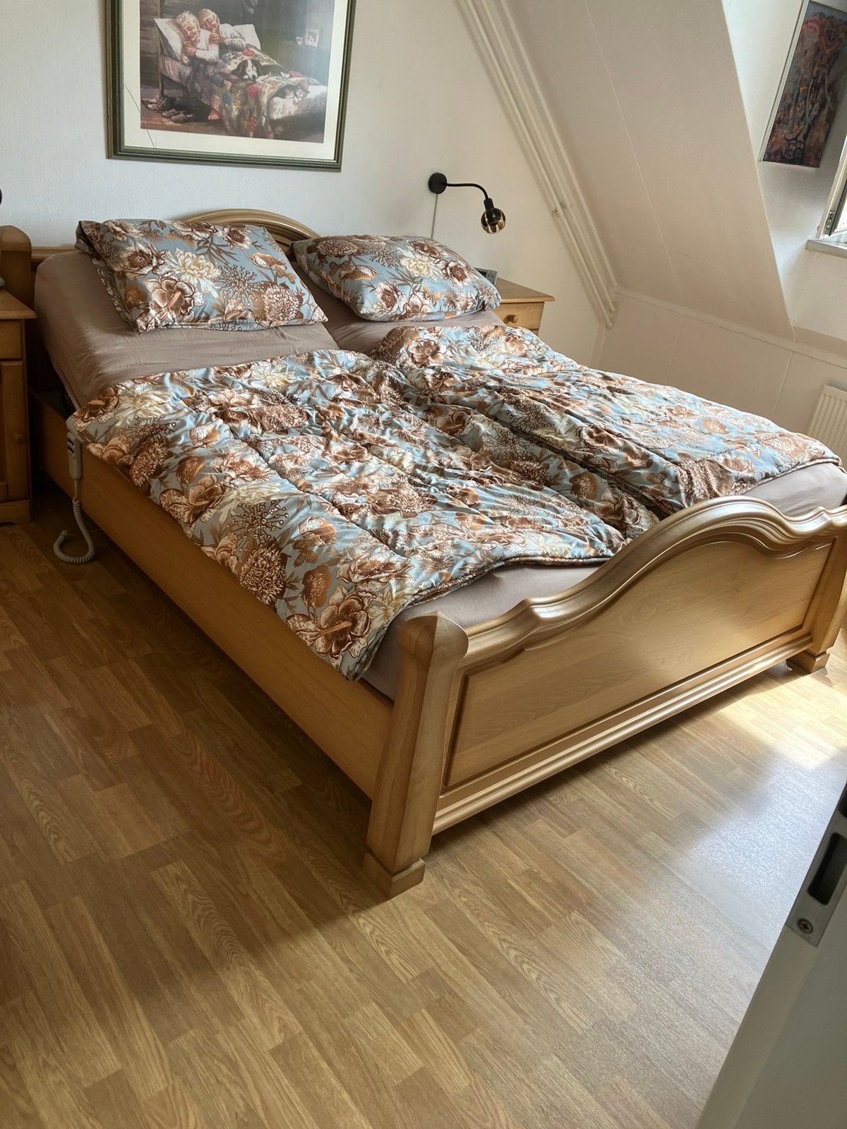 Massief eiken slaapkamer, Ophalen, Gebruikt, Tweepersoons