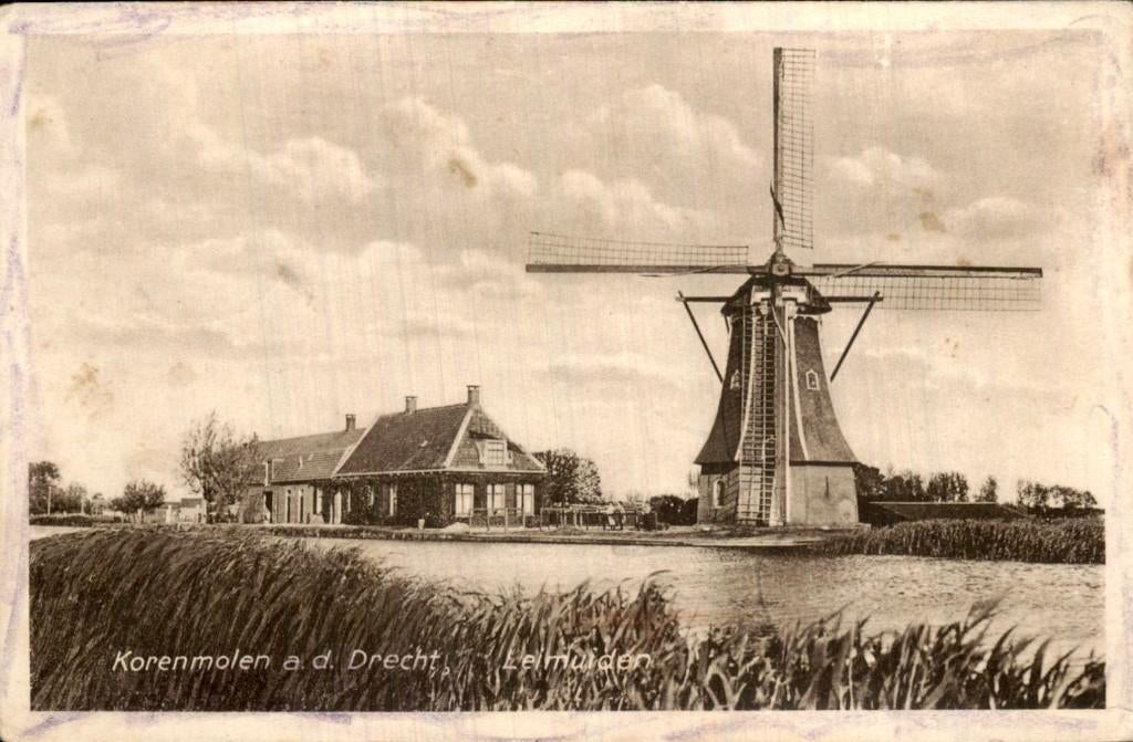 Leimuiden - Korenmolen - a.d. Drecht, Ophalen of Verzenden, 1920 tot 1940, Gelopen, Zuid-Holland