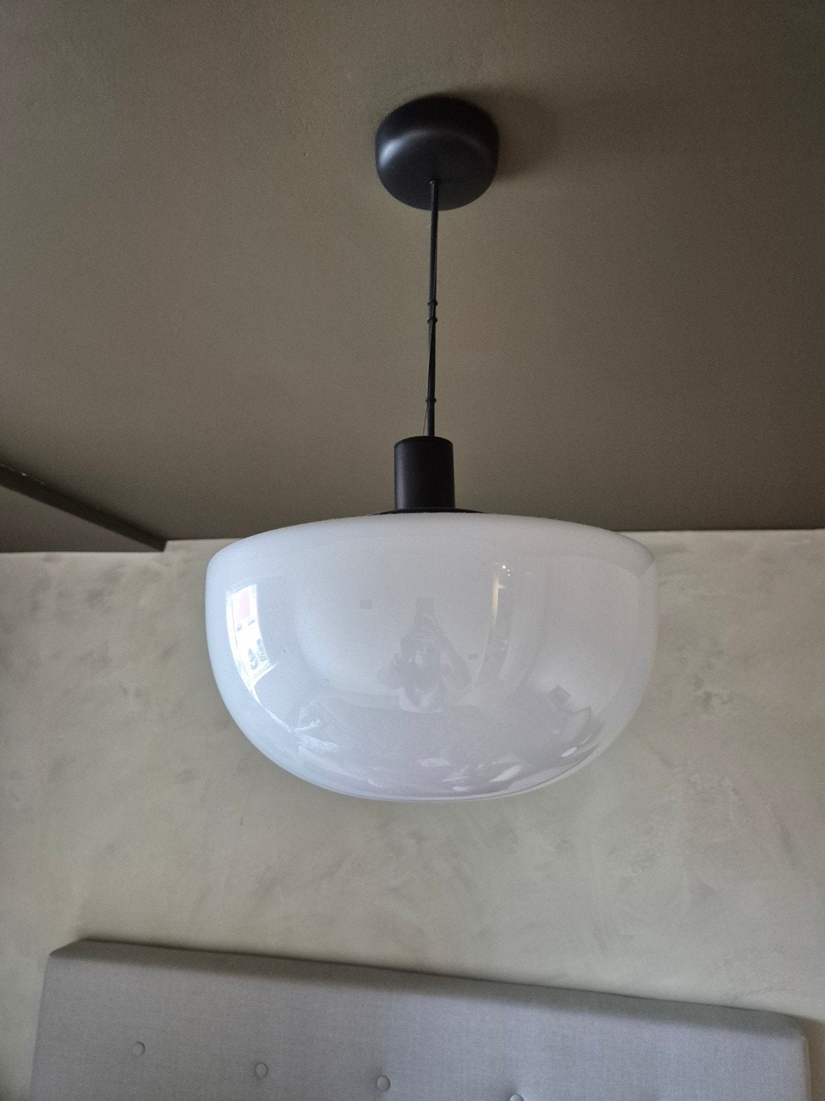 Audo Copenhagen hanglamp Bank opaal glas handgeblazen, Ophalen of Verzenden, Gebruikt, Glas, E27 (groot)
