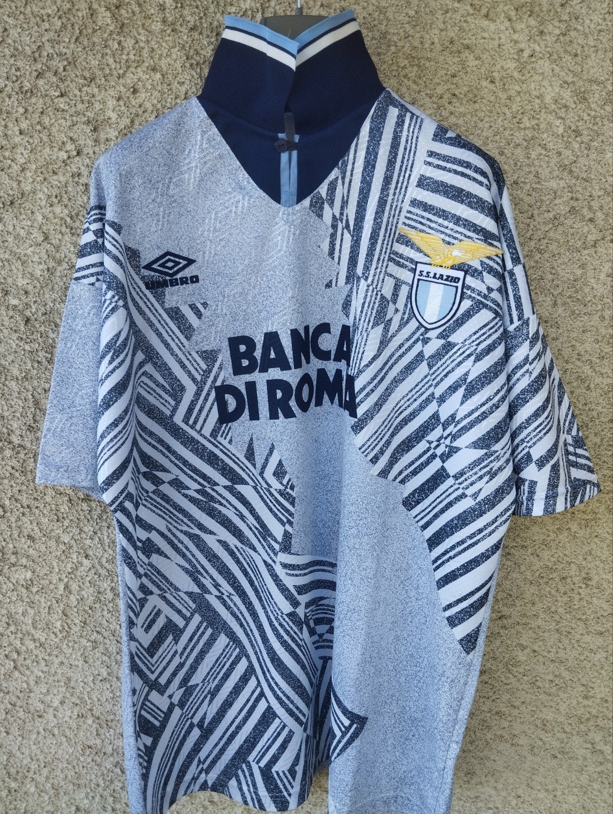Authentiek Lazio Roma shirt 1994/1995, Maat 56/58 (XL), Voetbal, Gedragen, Umbro