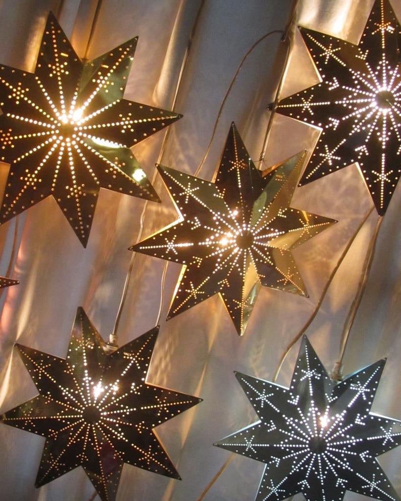 Vintage metalen kerstster met verlichting, Ophalen of Verzenden