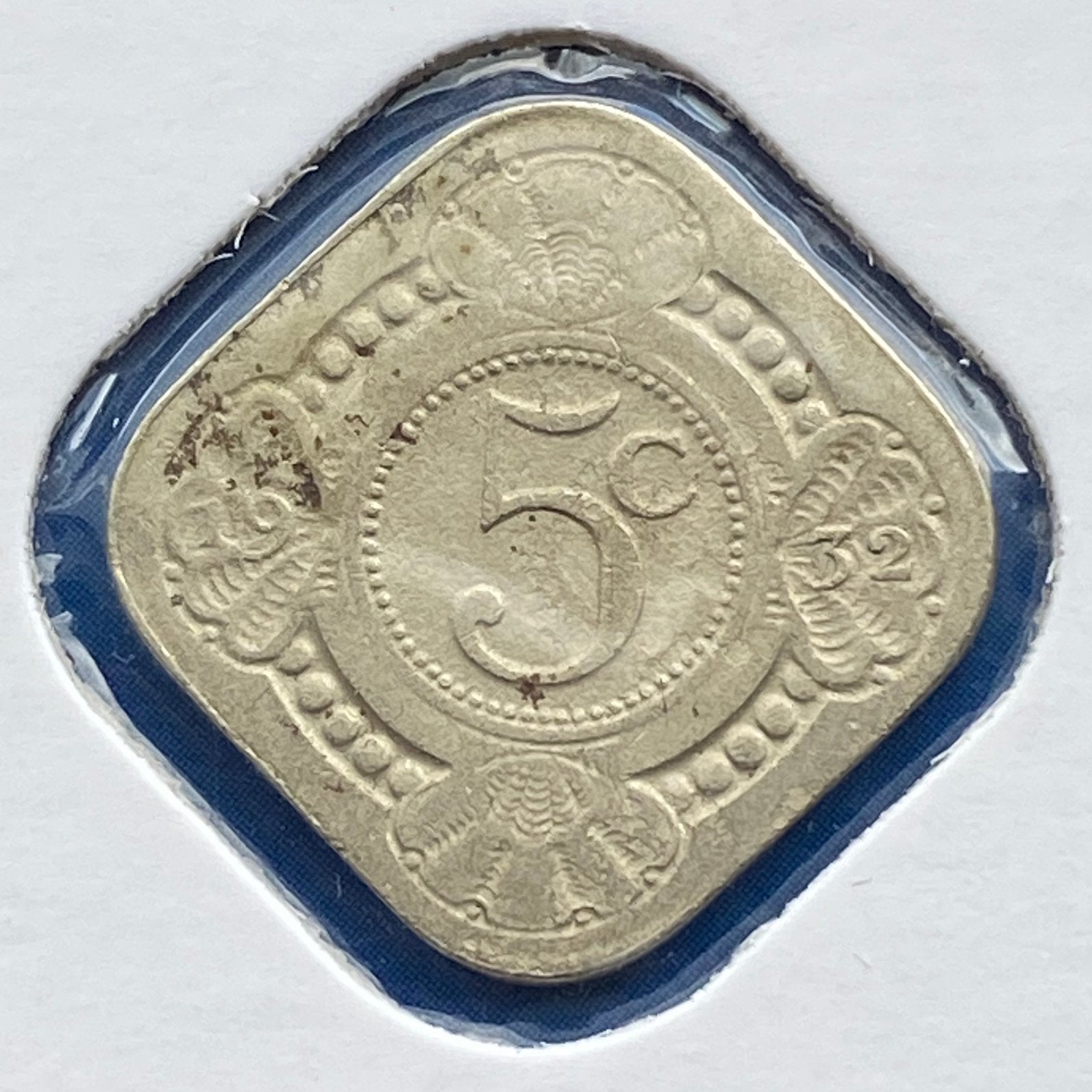 5 Cent / Vierkante Stuiver uit 1932 van Wilhelmina, Postzegels en Munten, Munten | Nederland, Verzenden, Koningin Wilhelmina, 5 cent