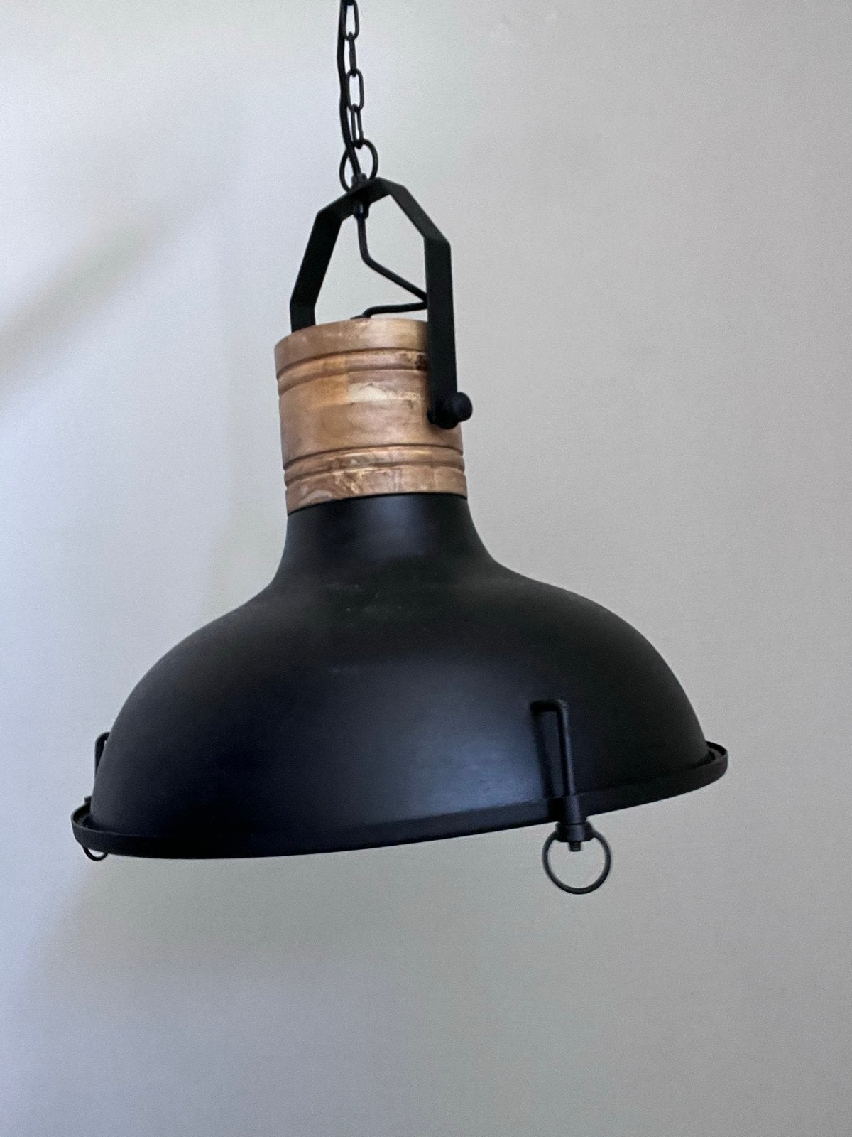 Industriële Design Hanglamp Mat Zwart - Ø50cm, Ophalen of Verzenden, Gebruikt, Metaal, E27 (groot)