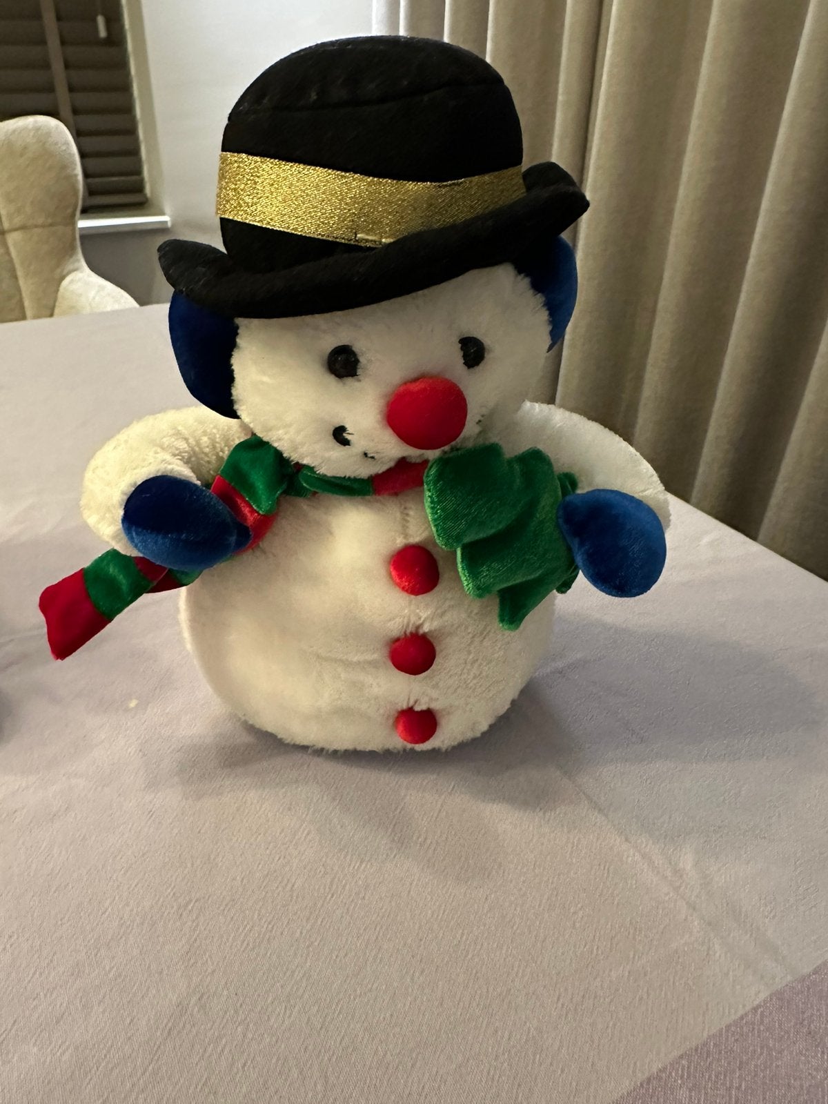 Sneeuwpop kerst knuffel, Ophalen of Verzenden, Zo goed als nieuw