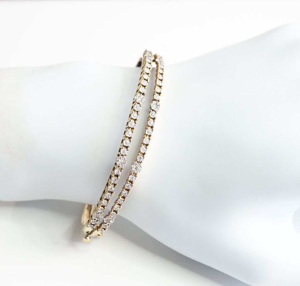 18 krt geelgouden armband bezet met diamant, Sieraden, Tassen en Uiterlijk, ., Ophalen of Verzenden, Zo goed als nieuw, .