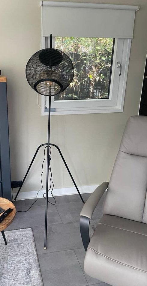 Coco Maison Vloerlamp Marco 1-Lichts Zwart, Ophalen, Zo goed als nieuw, Metaal, 150 tot 200 cm