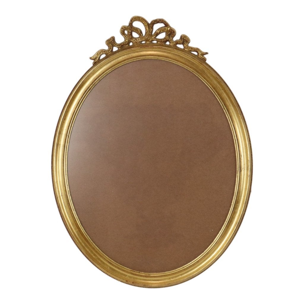 Klassieke Ovale Gouden Lijst met Strikornament 63cm, Huis en Inrichting, Kunststof, Gebruikt, Ophalen of Verzenden, 46 cm