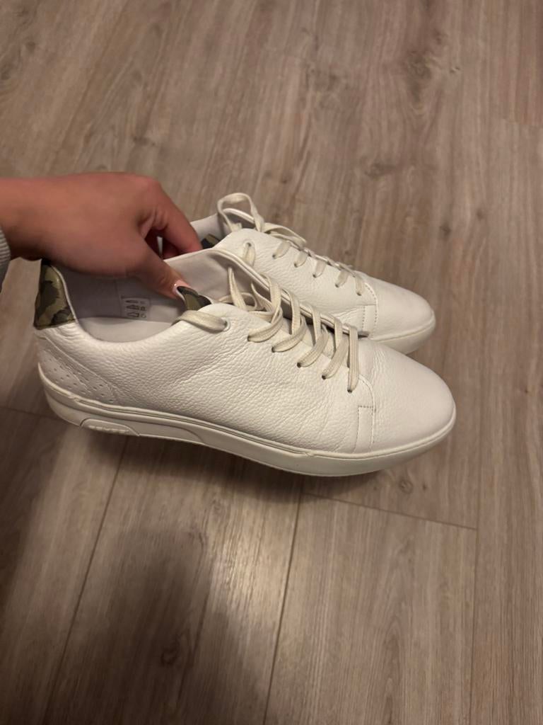 Bas Smit witte leren sneakers heren - Maat 45, Ophalen of Verzenden, Zo goed als nieuw, Wit, Sneakers of Gympen