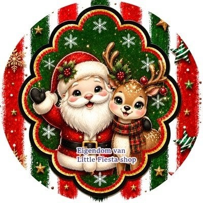 lf808 icing frosting kerstman rendier 20cm eetbare print, Ophalen of Verzenden, Nieuw, Taarten, Versiering