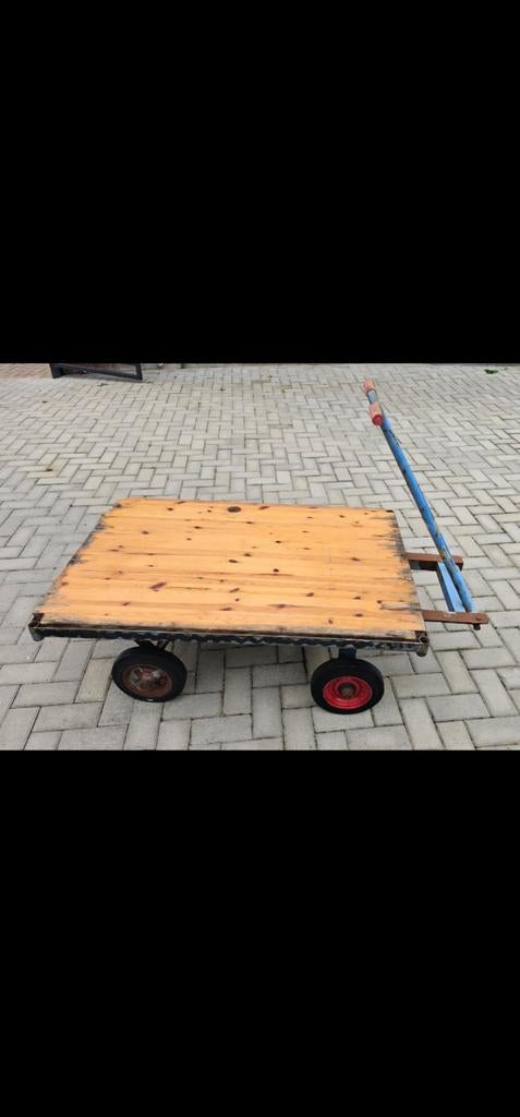 Fabriekskar bolderkar trolley transportwagen, Antiek en Kunst, Curiosa en Brocante, Ophalen