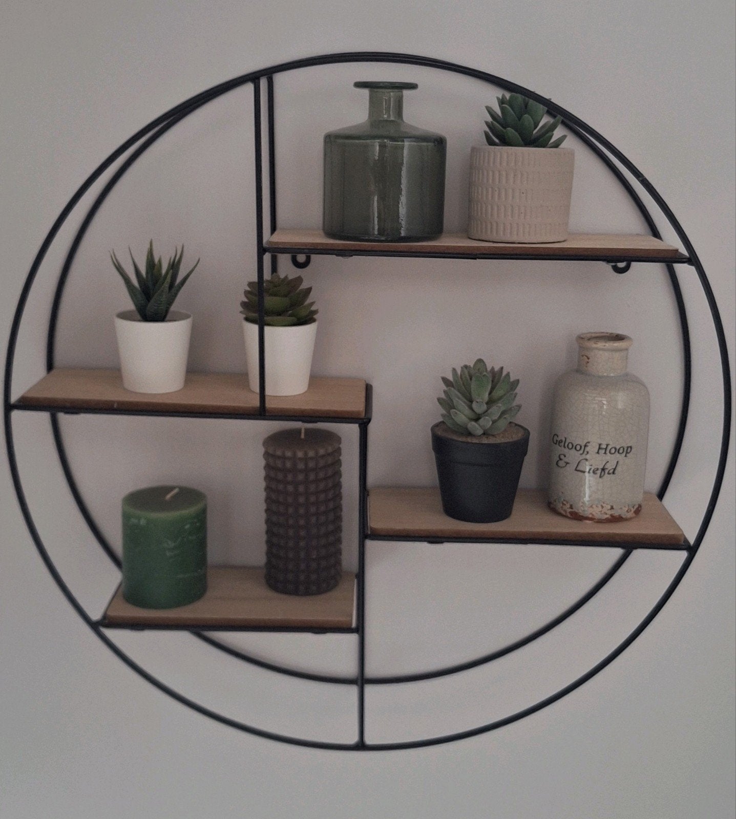 2x Rond wandrek met planken diameter 55 cm, Huis en Inrichting, Woonaccessoires | Wandplanken en Boekenplanken, Ophalen, Gebruikt