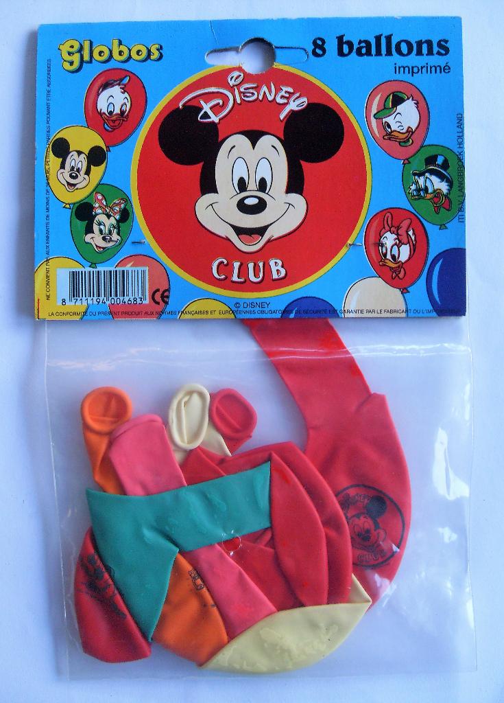 Vintage Mickey Mouse Disney Club Balonnen Set, Ophalen of Verzenden, Mickey Mouse, Zo goed als nieuw, Beeldje of Figuurtje