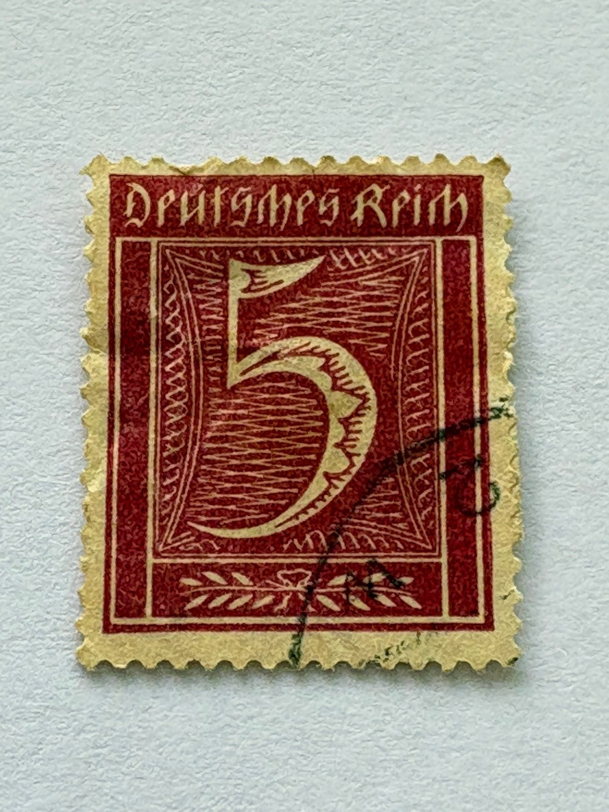 Postzegel 5 pfennig Deutsche Reich (1921), Ophalen of Verzenden, Duitse Keizerrijk, Gestempeld
