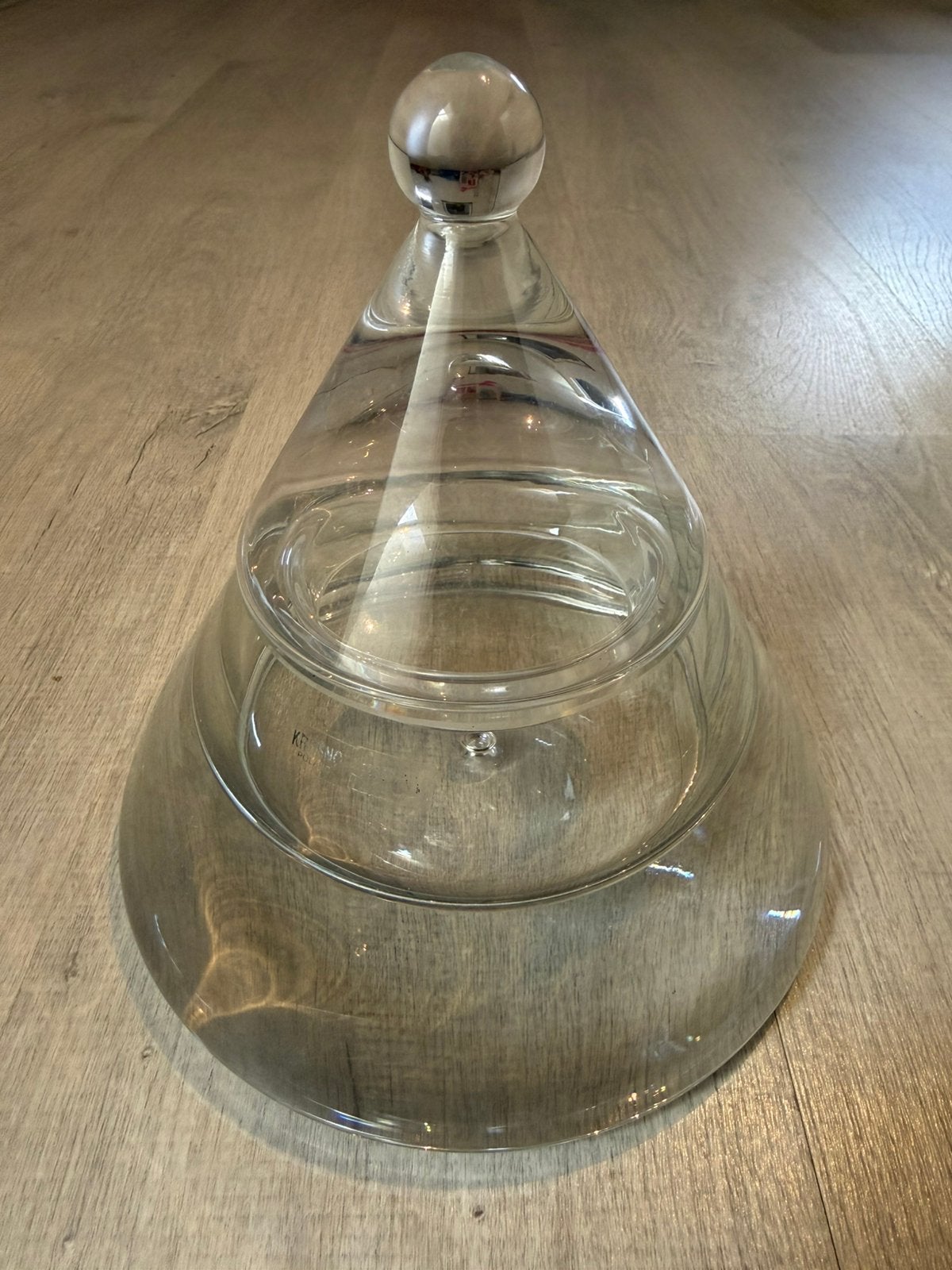 Vintage Krosno Bonny bonbonnière – groot en zwaar, Antiek en Kunst, Antiek | Glas en Kristal, Ophalen of Verzenden