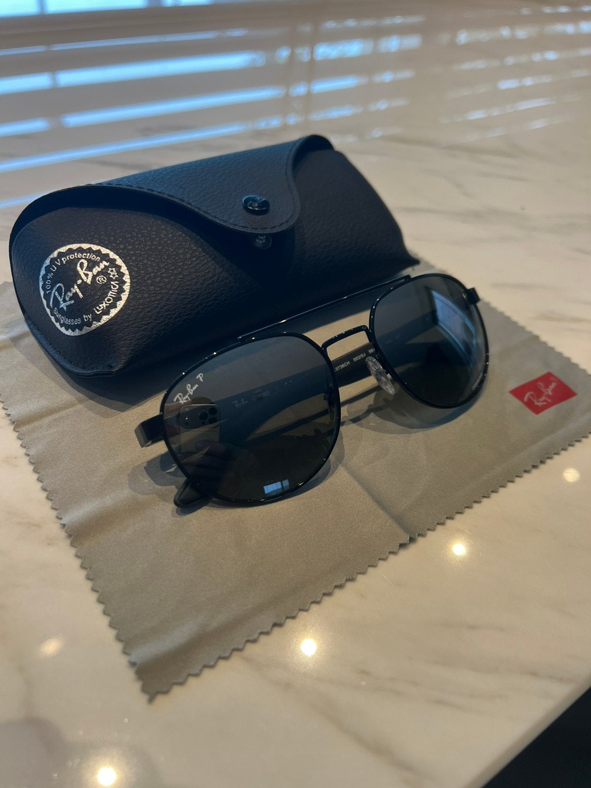 NEW RAY BAN PILOT ZONNEBRIL RAYBAN RB3736CH 002/5J, Ophalen of Verzenden, Nieuw, Zwart, Ray-Ban