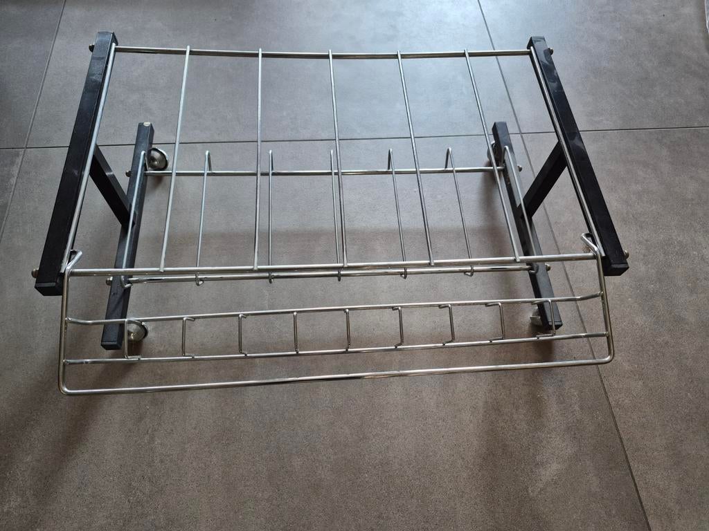Vintage Platenrek(vinyl trolley)op Wieltjes, Gebruikt, Ophalen of Verzenden, Metaal, 25 tot 75 discs