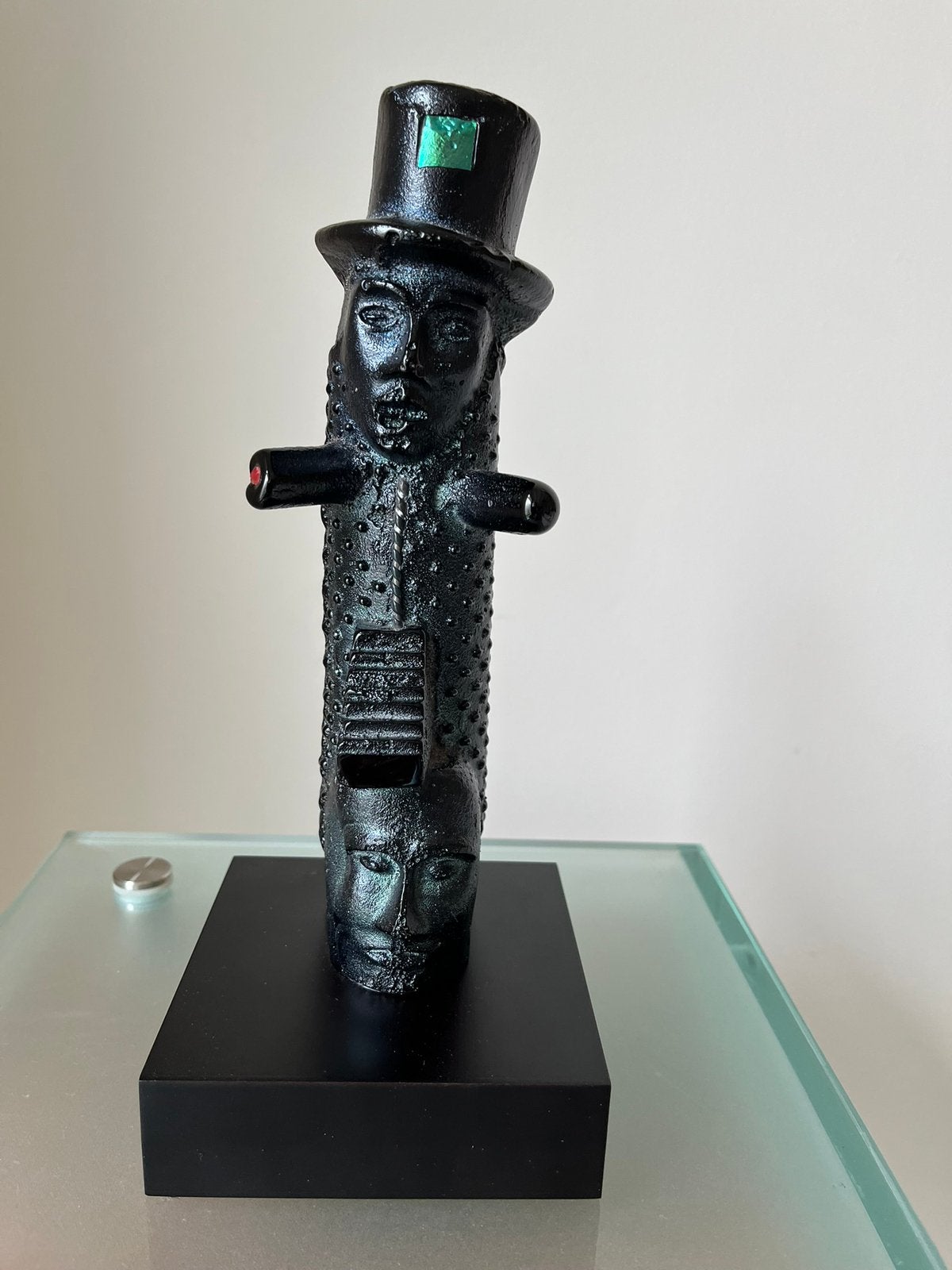 ‘Idol’, unica, Bertil Vallien, Kosta Boda., Zwart, Beeld, Ophalen of Verzenden, 24 cm