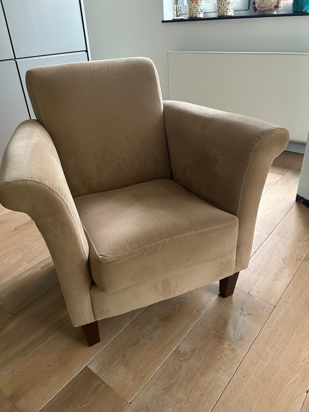 2 Lifestyle Manhattan fauteuils stof Remi beige, Huis en Inrichting, Ophalen, Minder dan 75 cm, Zo goed als nieuw, 75 tot 100 cm