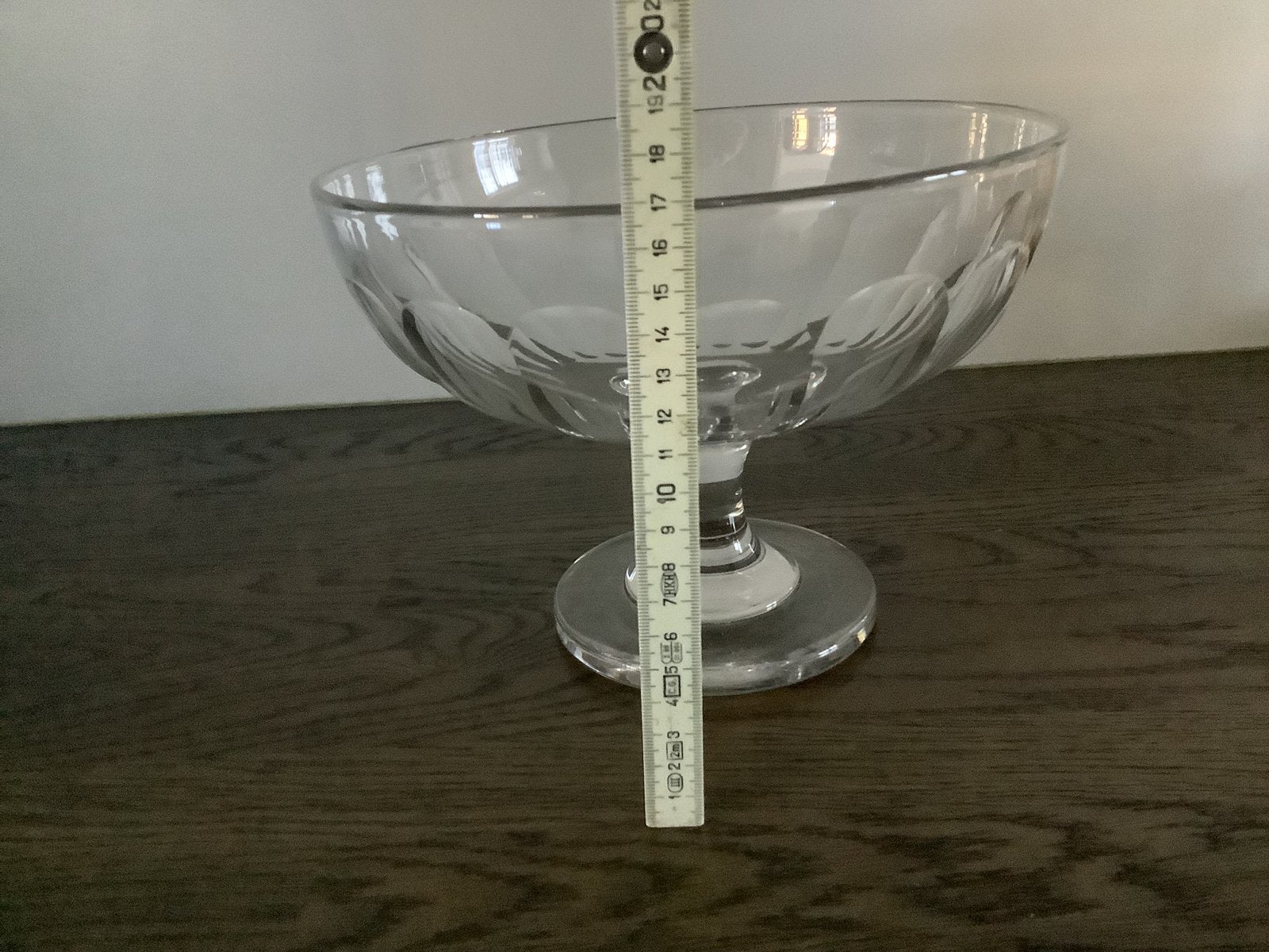 Antiek kristallen schaal 23 cm, Ophalen of Verzenden