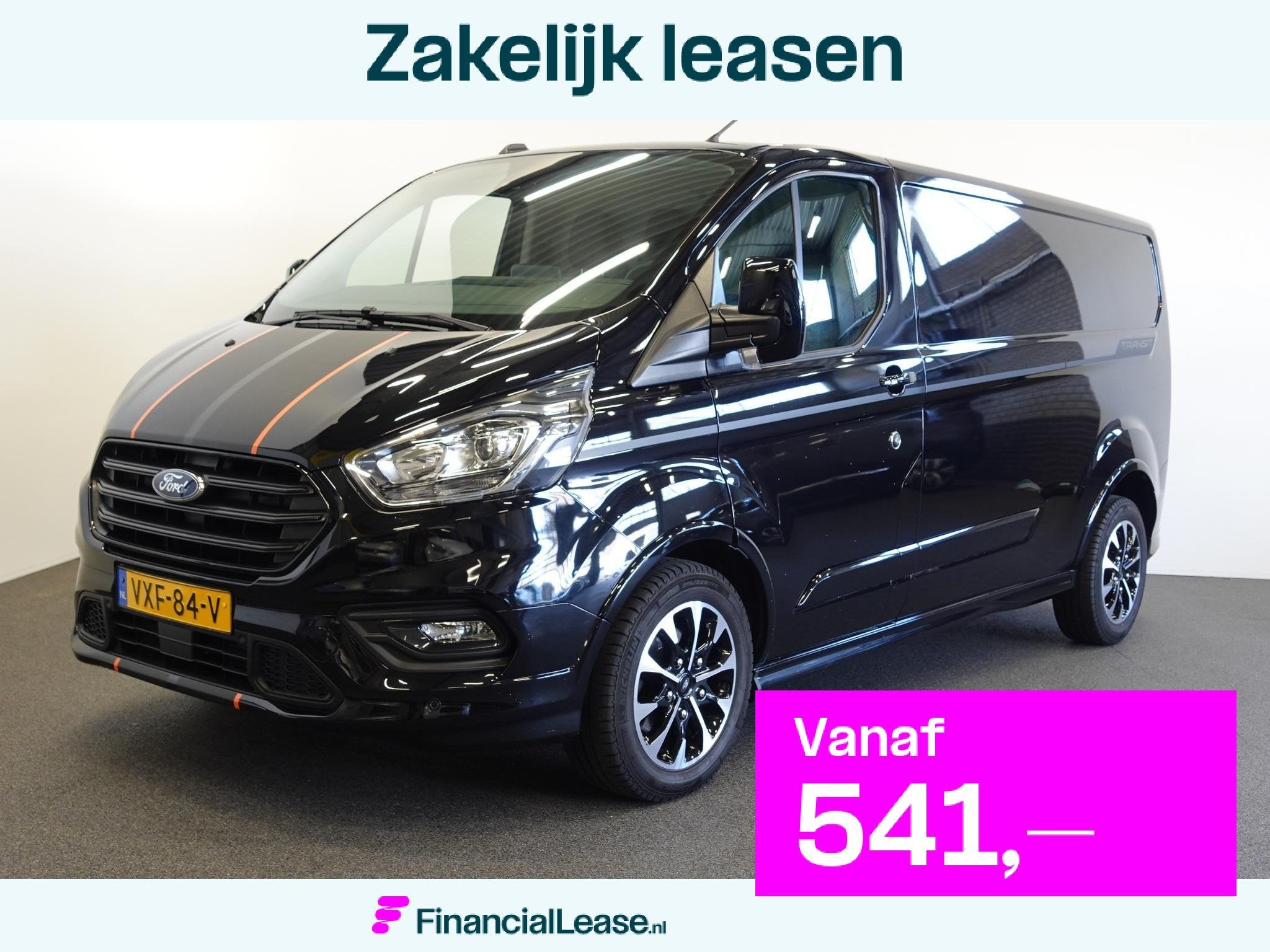 Ford Transit Custom 320 2.0 TDCI L2H1 Sport 170PK Automaat A, Euro 6, 4 cilinders, Leder en Stof, Zwart