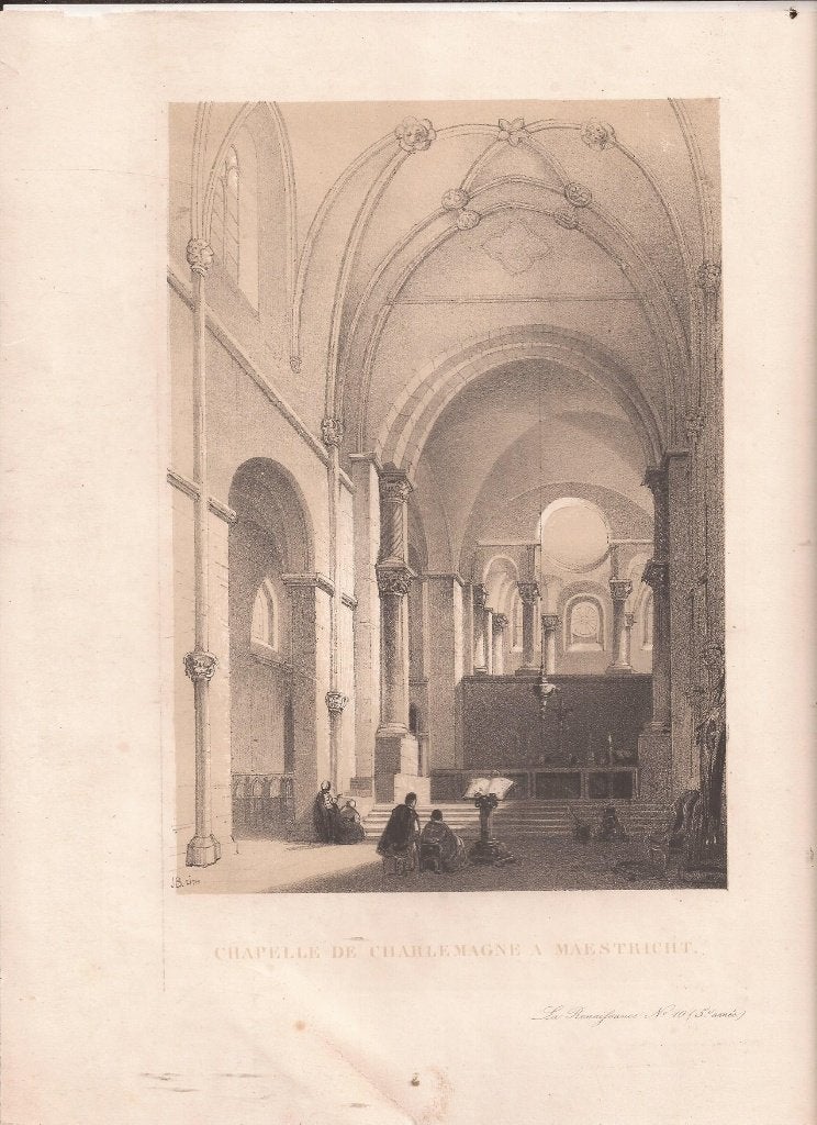 Maastricht - Chapelle de Charlemagne a Maestricht - ca. 1875, Antiek en Kunst, 1800 - 1899, Architectuur, Ophalen of Verzenden