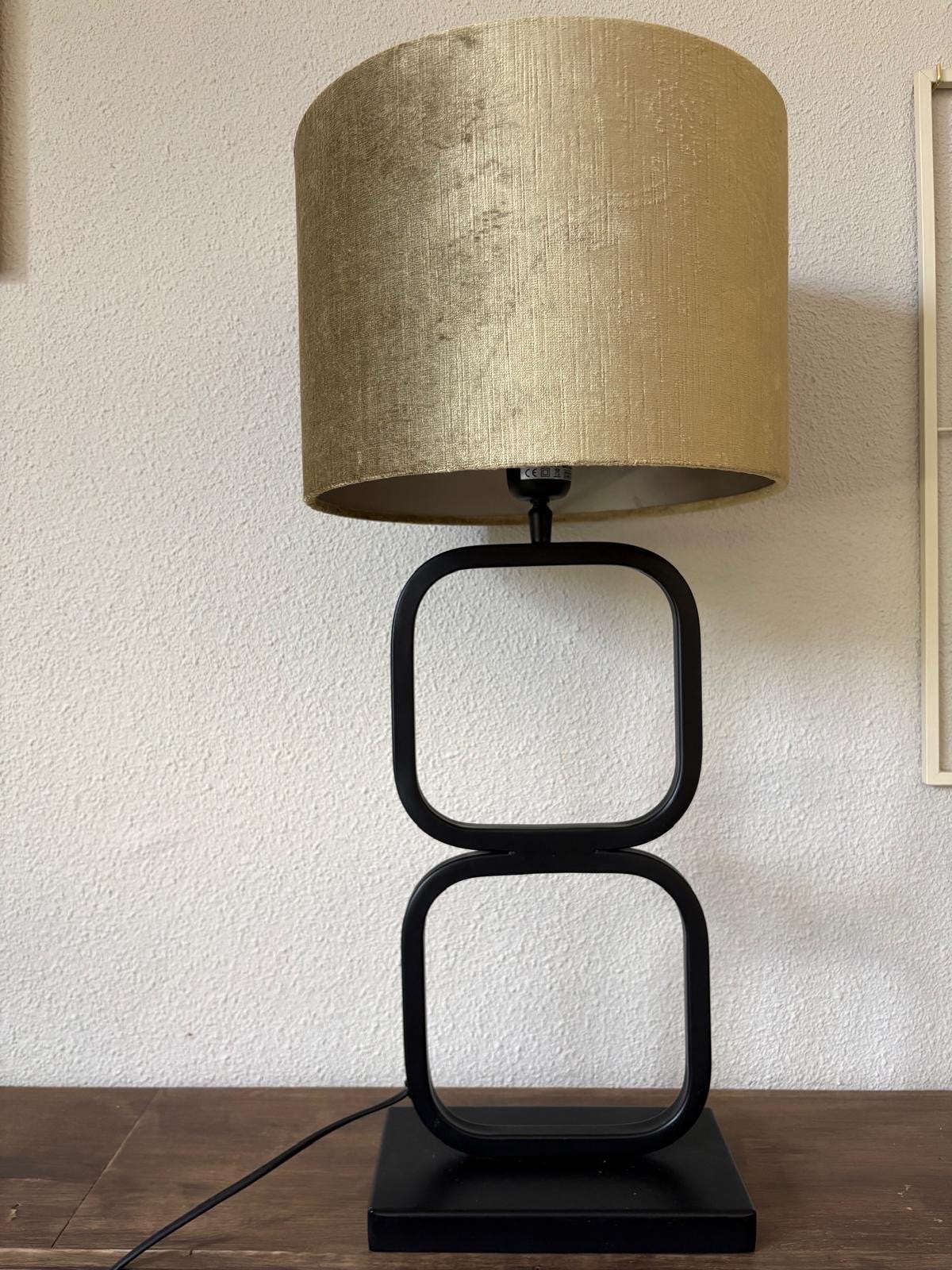 Light en living tafellamp met goud/groene kap, Ophalen, Goud, E27 (groot), Zo goed als nieuw