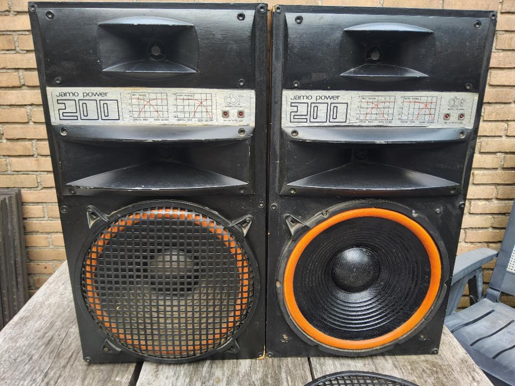 Jamo 200 watt vintage speakers, Gebruikt, Ophalen of Verzenden, 120 watt of meer, Front, Rear of Stereo speakers