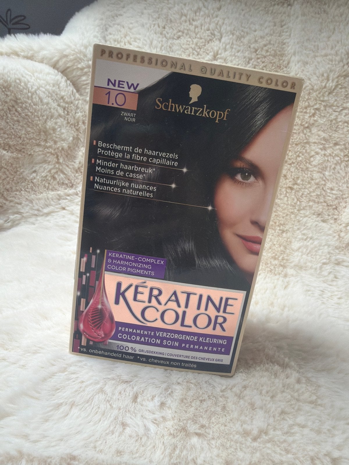 Schwarzkopf Keratine Color 1.0 Zwart Haarverf, Ophalen of Verzenden, Nieuw, Overige typen
