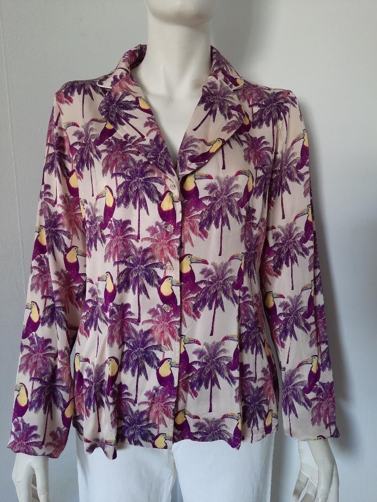 Prachtige blouse tropisch papagaaiendessin Imprevu mt. L, Overige kleuren, Maat 42/44 (L), Ophalen of Verzenden, Zo goed als nieuw