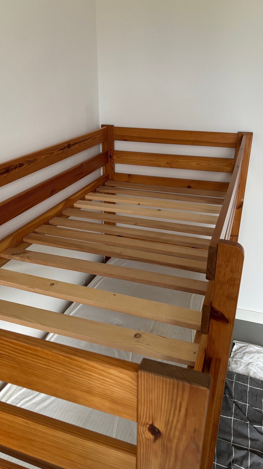 Houten stapelbed, Huis en Inrichting, Ophalen, Gebruikt, 90 cm, Eenpersoons