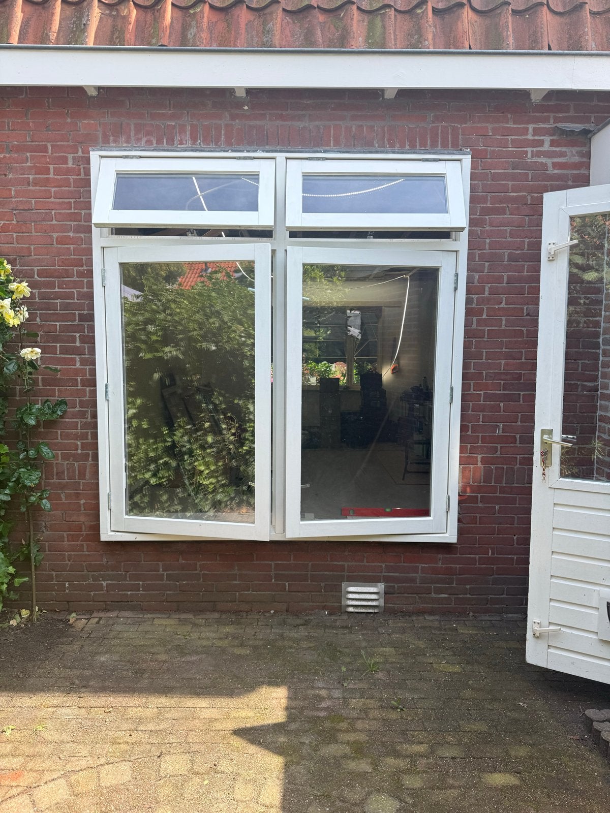 Gebruikt Gevelraam met Dubbelglas en Sleutels, Doe-het-zelf en Verbouw, Glas en Ramen, Ophalen, Gevelraam of Ruit, Gebruikt, 160 cm of meer