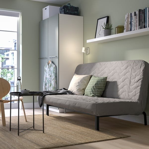 IKEA Nyhamn slaapbank grijs, tweepersoons - MOET SNEL WEG, Huis en Inrichting, Ophalen, Gebruikt, Tweepersoons, 140 cm