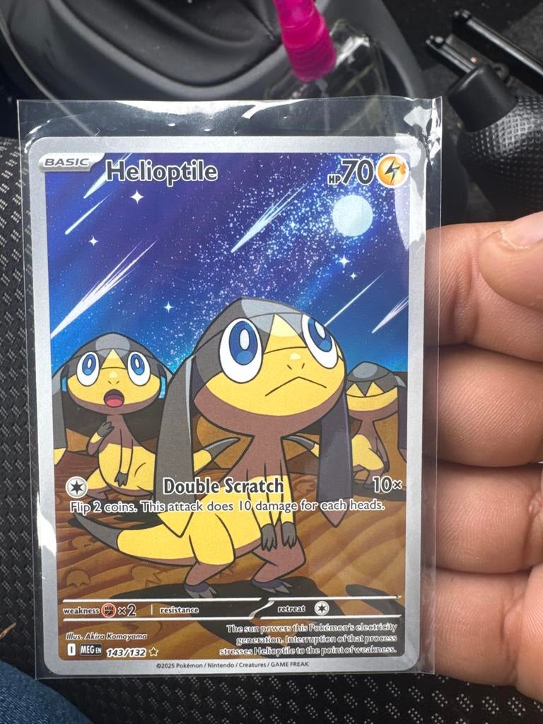 Pokemon Kaart Helioptile 143/132, Ophalen of Verzenden, Zo goed als nieuw, Losse kaart