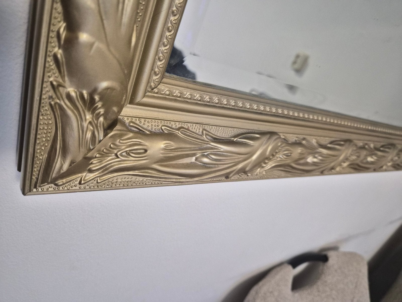 Gouden spiegel 150x70 cm, Ophalen, Gebruikt, 100 tot 150 cm, Rechthoekig