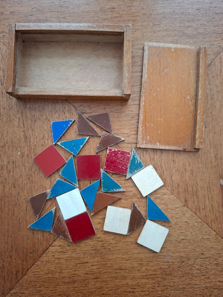 Houten mozaiek uit ca. 1955, Ophalen of Verzenden, Gebruikt