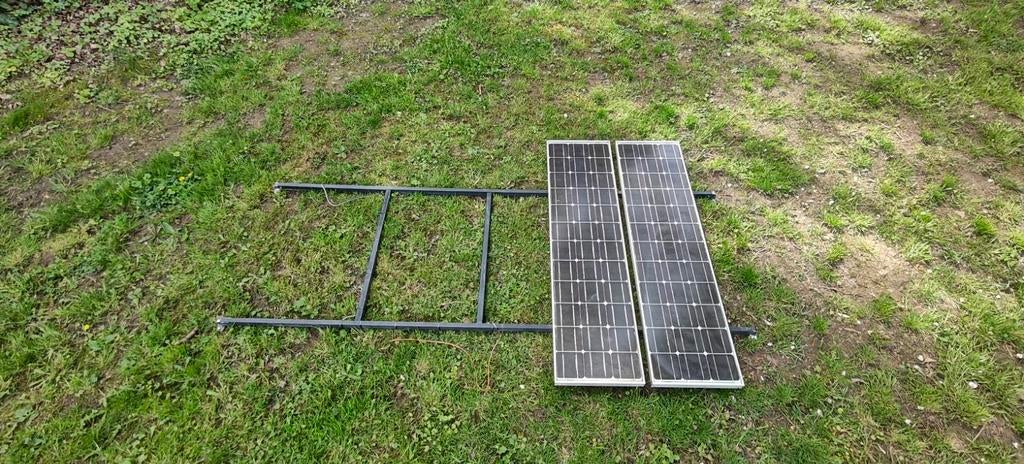 Siemens zonnepanelen (2x 50W) met rek voor camper, Ophalen