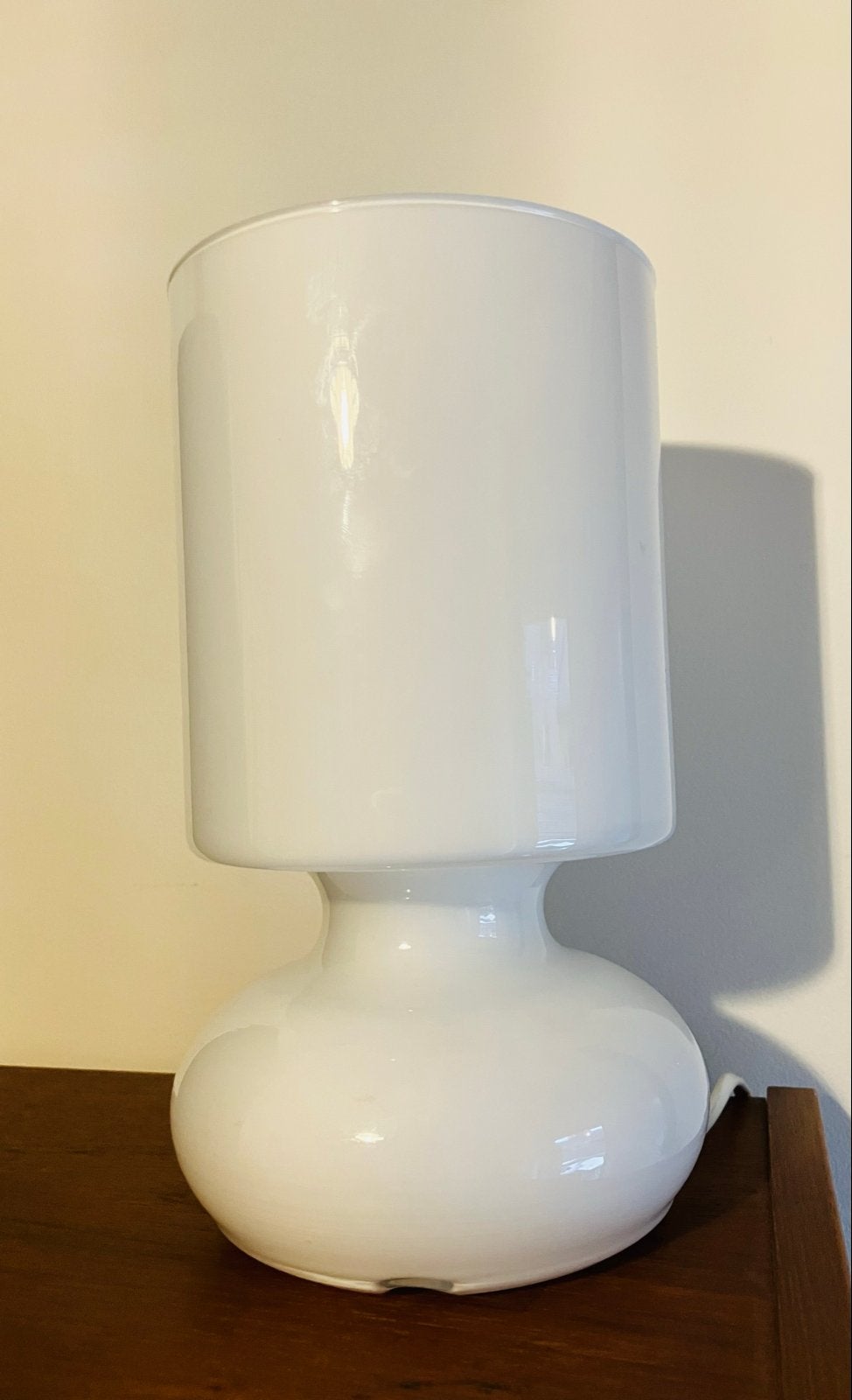Vintage IKEA Lykta tafellamp wit matglas, Gebruikt, Vintage, 24 cm, Wit