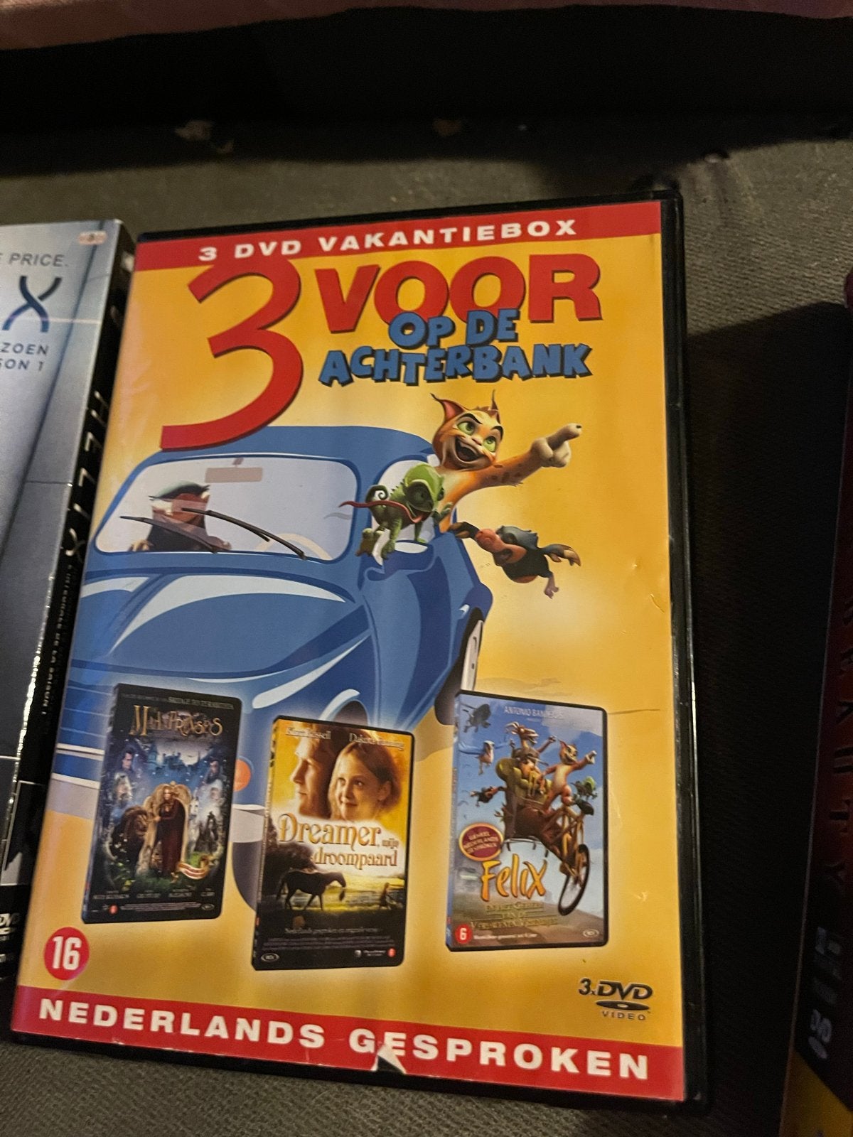 3 DVD Vakantiebox: De Maanprinses, Dreamer, Felix, Avontuur, Gebruikt, Ophalen of Verzenden, Vanaf 6 jaar