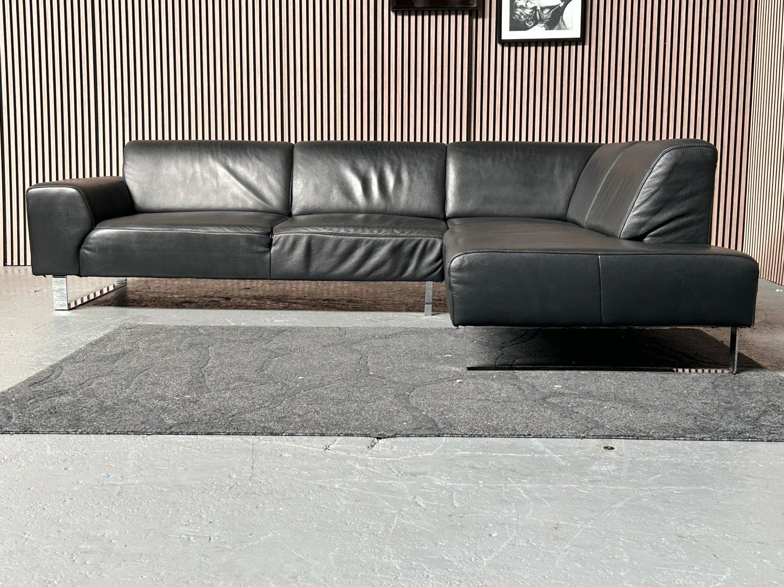 GRATIS LEVERING Goossens Hoekbank Leer 275X206 GEREINIGD