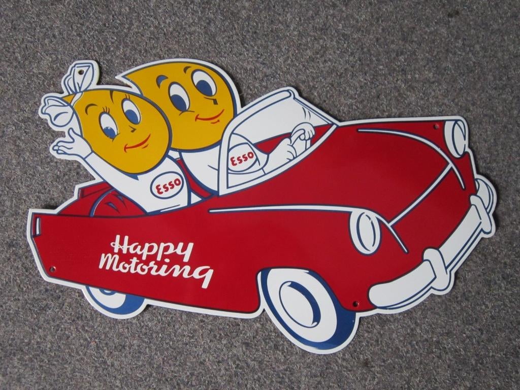 ESSO EMAILLE RECLAMEBORD, Ophalen, Zo goed als nieuw, Reclamebord