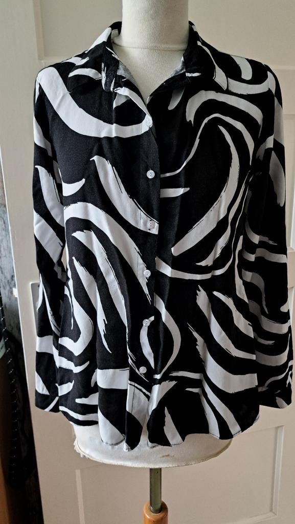 Zwart witte blouse mt 40, Kleding | Dames, Maat 38/40 (M), Big Dart, Verzenden, Zwart