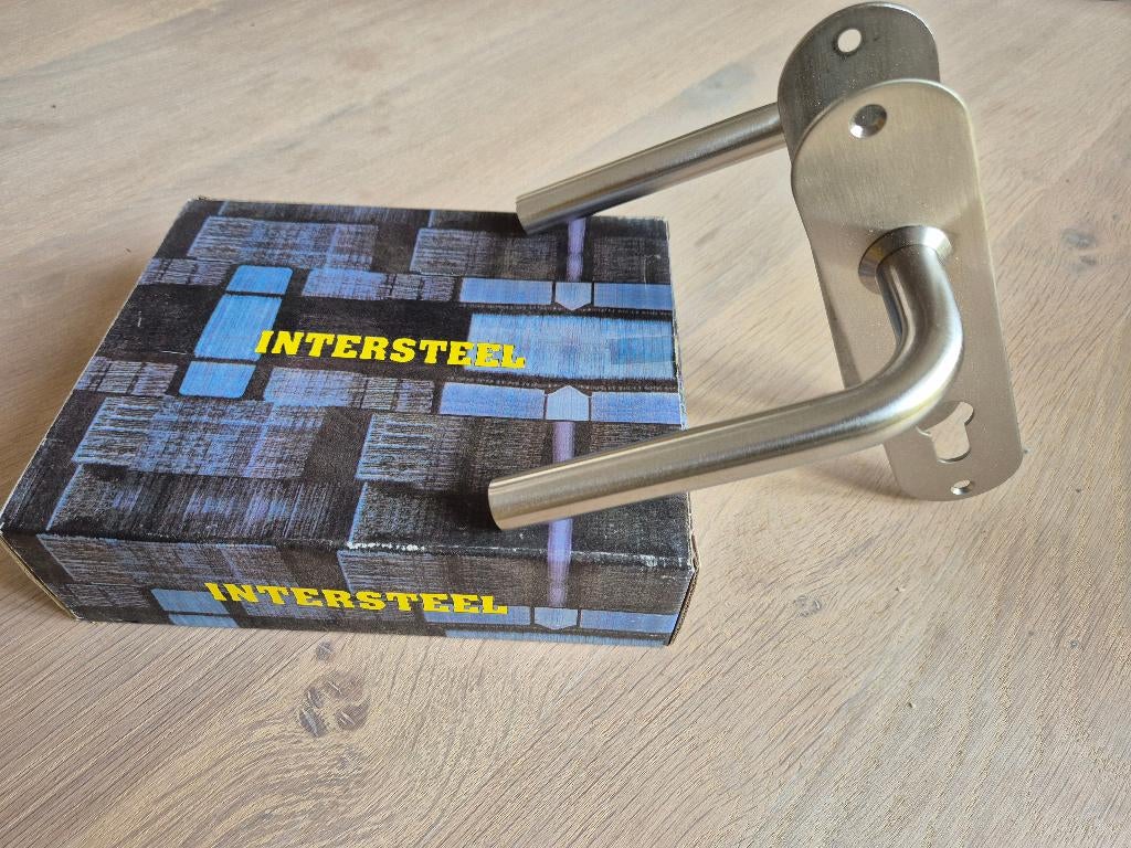11 stel deurkrukken rvs Intersteel, Doe-het-zelf en Verbouw, Hang- en Sluitwerk, Ophalen of Verzenden, Nieuw, Rvs, Klink of Kruk