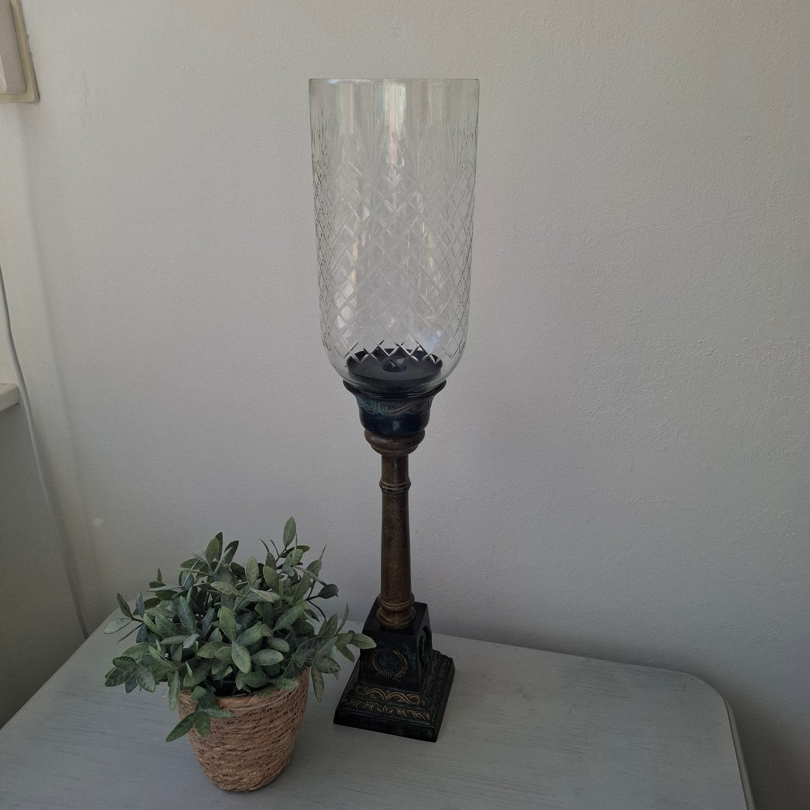 Prachtig klassiek windlicht / hurricane kandelaar - 65 cm, Ophalen, Bruin, 65 cm, Onbekend
