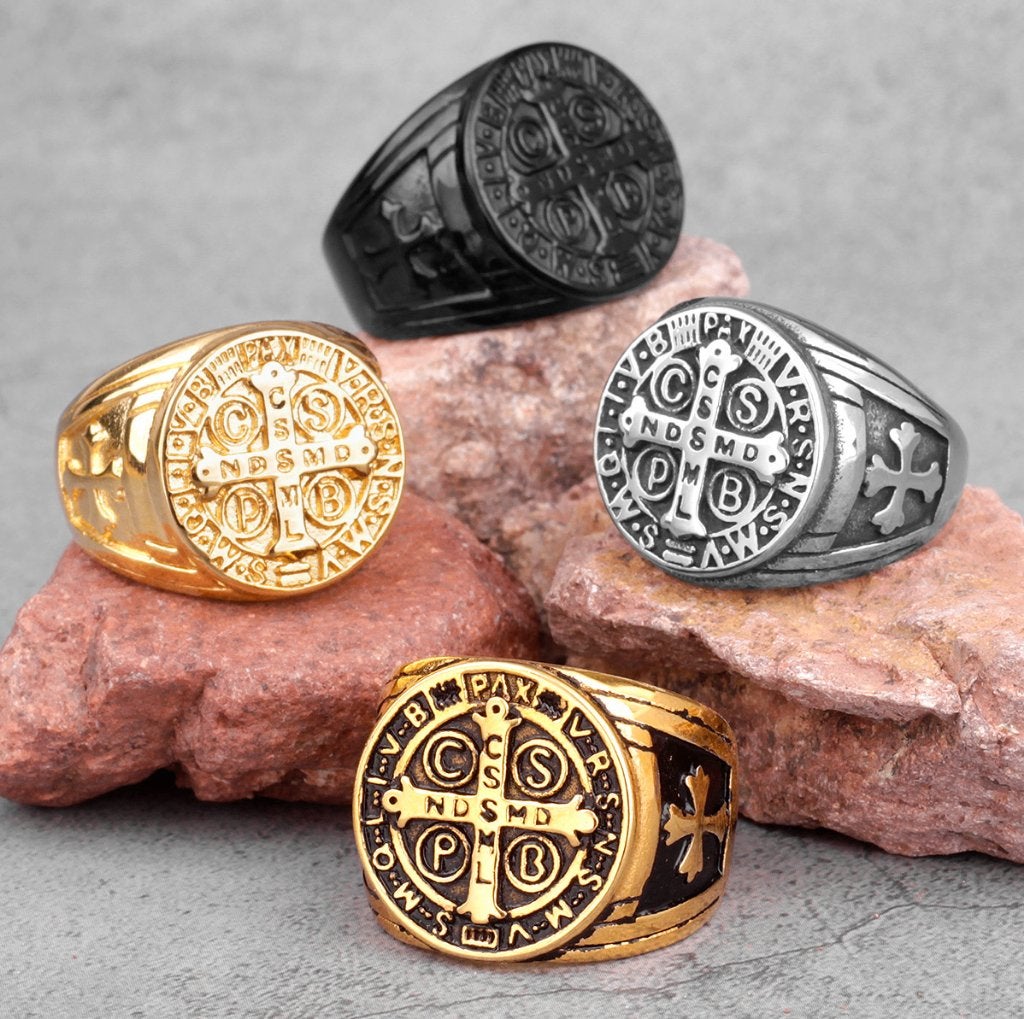 Benedictus Ring / Benedict CSPB Religie Kruis Sieraad, Overige kleuren, 20 of groter, Heer, Nieuw