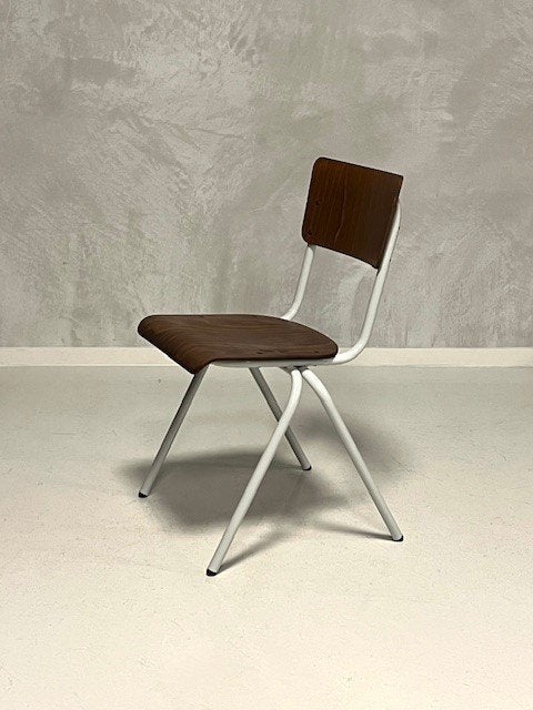 Retro eettafelstoel nieuw V frame eetkamerstoel schoolstoel, Bruin, ., Vintage, Nieuw